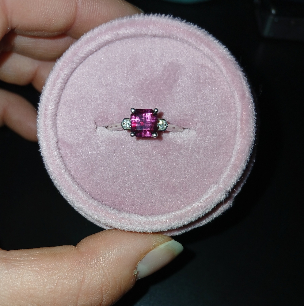 NWT Malawi Garnet And Diamond Ring - Picture 1 of 6